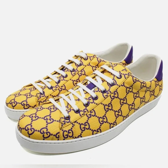 💎 Gucci Sneakers Ace Purple/Yellow Supreme Joy USA size MEN 10 GUCCI , 10.5 US.